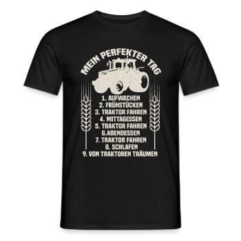 Lustige Bauern Spruch Landwirt Traktor Geschenk - Männer T-Shirt - Schwarz - Vorne - AI Model Male 178 light (178cm)