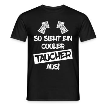 Taucher Tauchen - Männer T-Shirt - Schwarz - Vorne - AI Model Male 178 light (178cm)