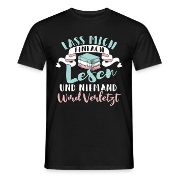 Lesen Buch Bücher Lustig Spruch Geschenk - Männer T-Shirt - Schwarz - Vorne - AI Model Male 178 light (178cm)