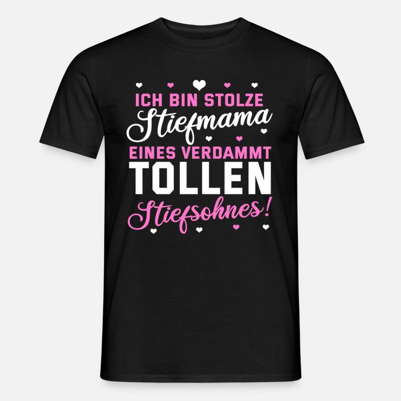 Stiefmutter Stiefsohn Lustig Spruch Geschenk Süß - Männer T-Shirt - Schwarz