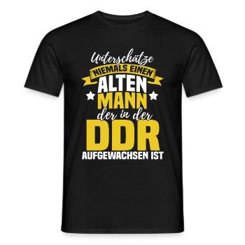 Lustig Spruch DDR Osten Westen Geschenk Geek - Männer T-Shirt - Schwarz - Vorne - AI Model Male 178 light (178cm)