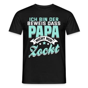 Lustiger Papa Spruch Zocker Videospiel Geschenk - Männer T-Shirt - Schwarz - Vorne - AI Model Male 178 light (178cm)