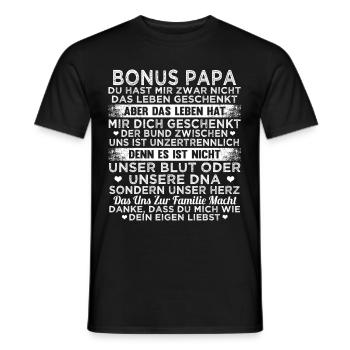 Lustig Stiefpapa Bonus Papa Vatertag Geschenk - Männer T-Shirt - Schwarz - Vorne - AI Model Male 178 light (178cm)