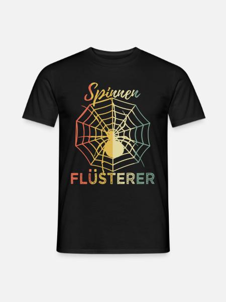 Lustig Spinnen Flüsterer Retro Spruch Geschenk - Männer T-Shirt - Schwarz