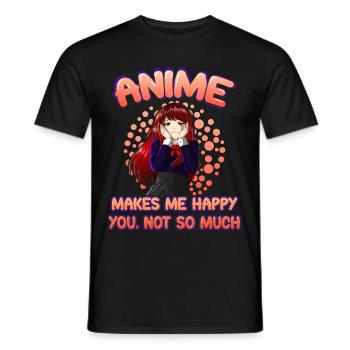 Anime drôle disant otaku senpai cadeau geek - T-shirt homme - noir - Devant - AI Model Male 178 light (178cm)