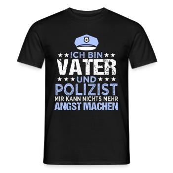 Funny Police Papa Policeman Profession Saying Gift - Men's T-Shirt - black - Front - AI Model Male 178 light (178cm)