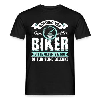 Lustig Motorrad Bike Opa Rente Geschenk Spruch - Männer T-Shirt - Schwarz - Vorne - AI Model Male 178 light (178cm)