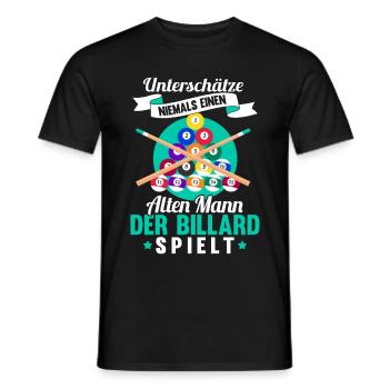 Cadeau de boule de billard queue de billard drôle - T-shirt homme - noir - Devant - AI Model Male 178 light (178cm)
