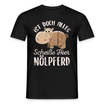 Nölpferd Nilpferd Wortspiel Witz Geek Geschenk - Männer T-Shirt - Schwarz - Vorne - AI Model Male 178 light (178cm)