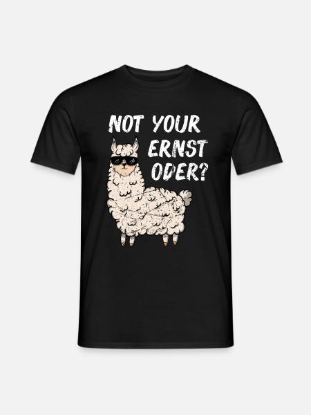 Not your Ernst Lama Lustig Spruch Geschenk Geel - Männer T-Shirt - Schwarz
