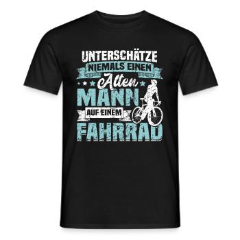 Fahrrad Mountainbike Alten Mann Opa Geschenk Geek - Männer T-Shirt - Schwarz - Vorne - AI Model Male 178 light (178cm)