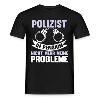 Lustig Polizei Rente Polizist Spruch Geschenk - Männer T-Shirt - Schwarz - Vorne - AI Model Male 178 light (178cm)