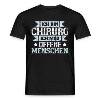 Lustig Chirurg Ich mag offene Menschen Geschenk - Männer T-Shirt - Schwarz - Vorne - AI Model Male 178 light (178cm)