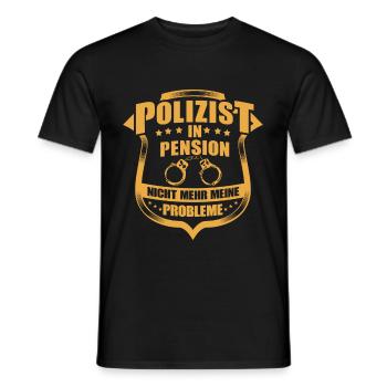 Lustig Polizei Rente Polizist Spruch Geschenk - Männer T-Shirt - Schwarz - Vorne - AI Model Male 178 light (178cm)