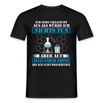Lustig Chemie Labor Faul Faulheit Spruch Geschenk - Männer T-Shirt - Schwarz - Vorne - AI Model Male 178 light (178cm)