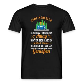 Lustig Wohnwagen Camper Regeln Spruch Geschenk - Männer T-Shirt - Schwarz - Vorne - AI Model Male 178 light (178cm)