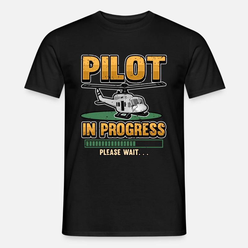 Funny helicopter helicopter pilot gift - Men's T-shirt - black