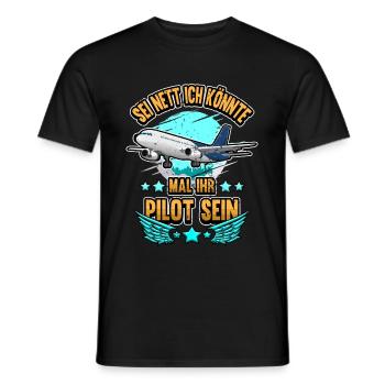 Lustig Flugzeug Pilot Fliegen Spruch Geschenk - Männer T-Shirt - Schwarz - Vorne - AI Model Male 178 light (178cm)
