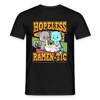 Lustig Anime Ramen Romantik Otaku Spruch Geschenk - Männer T-Shirt - Schwarz - Vorne - AI Model Male 178 light (178cm)
