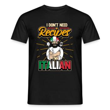 Funny Italian chef chef saying gift - Men's T-Shirt - black - Front - AI Model Male 178 light (178cm)