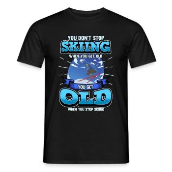 Drôle de ski skieur montagnes ski disant cadeau - T-shirt homme - noir - Devant - AI Model Male 178 light (178cm)