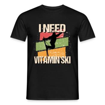 Lustig Ski Skier Berge Skifahren Spruch Geschenk - Männer T-Shirt - Schwarz - Vorne - AI Model Male 178 light (178cm)
