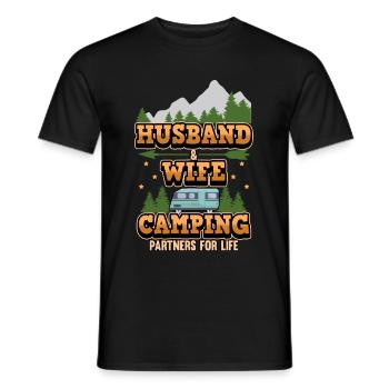 Camping mari femme disant camping cadeau - T-shirt homme - noir - Devant - AI Model Male 178 light (178cm)