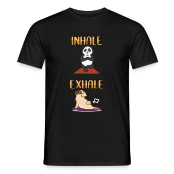 Funny Yoga Meditation Panda Pug Pug Gift - Men's T-Shirt - black - Front - AI Model Male 178 light (178cm)