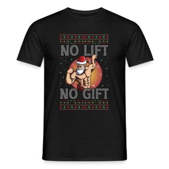 Moche Noël Fitness Sport Gym Santa Claus - T-shirt homme - noir - Devant - AI Model Male 178 light (178cm)