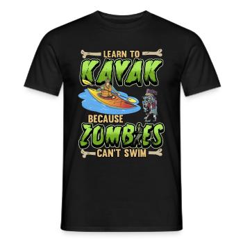 Kayak Zombie Funny Canoe Sport disant cadeau - T-shirt homme - noir - Devant - AI Model Male 178 light (178cm)