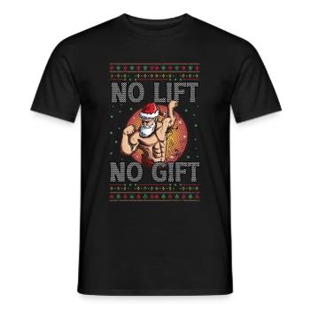 Moche Noël Fitness Sport Gym Santa Claus - T-shirt homme - noir - Devant - AI Model Male 178 light (178cm)