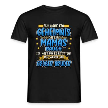 Großer Bruder Mama Bauch Schwanger Lustig Geschenk - Männer T-Shirt - Schwarz - Vorne - AI Model Male 178 light (178cm)
