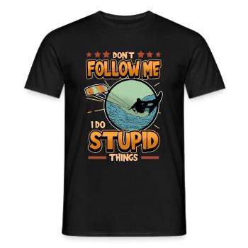 Wakeboard kite surf disant drôle de cadeau - T-shirt homme - noir - Devant - AI Model Male 178 light (178cm)