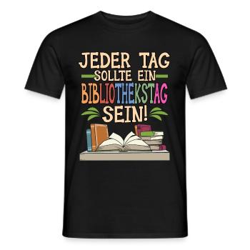 Buch Bibliothek Spruch Lesen Bücherwurm Geschenk - Männer T-Shirt - Schwarz - Vorne - AI Model Male 178 light (178cm)