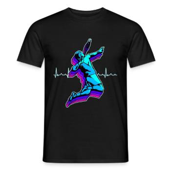 Badminton Federball Schläger Sport Hobby Geschenk - Männer T-Shirt - Schwarz - Vorne - AI Model Male 178 light (178cm)
