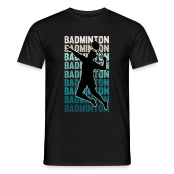 Cadeau de passe-temps de sport de raquette de volant de badminton - T-shirt homme - noir - Devant - AI Model Male 178 light (178cm)