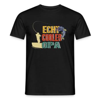 Angler Opa Rentner Vatertag Lustig Spruch Geschenk - Männer T-Shirt - Schwarz - Vorne - AI Model Male 178 light (178cm)