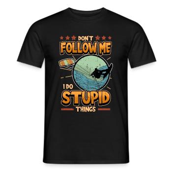 Wakeboard kite surf disant drôle de cadeau - T-shirt homme - noir - Devant - AI Model Male 178 light (178cm)