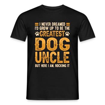 Dog uncle dad father funny saying gift - Men's T-Shirt - black - Front - AI Model Male 178 light (178cm)