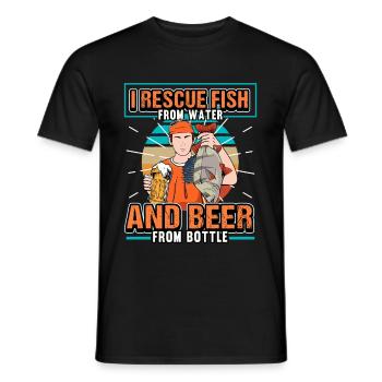 Pêche Pêche Buveur de bière Cadeau drôle - T-shirt homme - noir - Devant - AI Model Male 178 light (178cm)