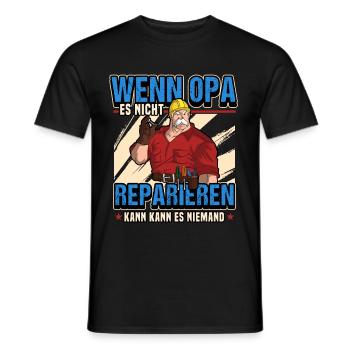 Handwerker Opa Lustig Spruch Baustelle Geschenk - Männer T-Shirt - Schwarz - Vorne - AI Model Male 178 light (178cm)
