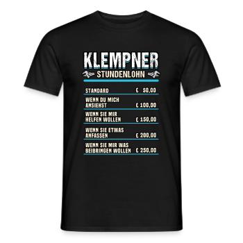 Klempner Handwerker Installateur Spruch Geschenk - Männer T-Shirt - Schwarz - Vorne - AI Model Male 178 light (178cm)