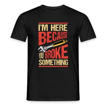 Car Car Mechanic Profession Funny Saying Gift - Men's T-Shirt - black - Front - AI Model Male 178 light (178cm)