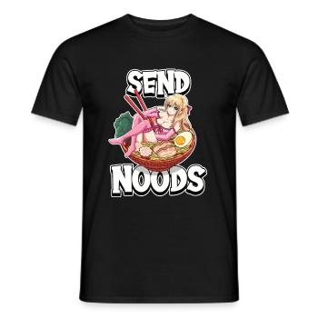 Send Noods Ramen Anime Girl Sexy Otaku Weeb - Männer T-Shirt - Schwarz - Vorne - AI Model Male 178 light (178cm)