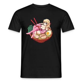 Ramen Anime Girl Sexy Nudelsuppe Otaku Weeb - Männer T-Shirt - Schwarz - Vorne - AI Model Male 178 light (178cm)
