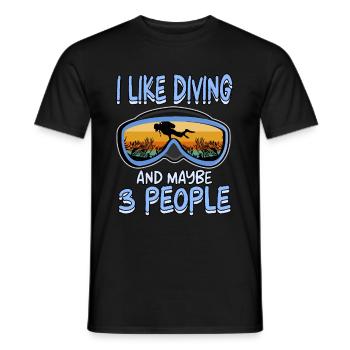 Diving Snorkeling Holiday Coral Reef Diver - Men's T-Shirt - black - Front - AI Model Male 178 light (178cm)