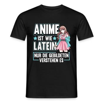 Anime ist wie Latein Otaku Manga - Männer T-Shirt - Schwarz - Vorne - AI Model Male 178 light (178cm)