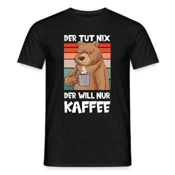 Der Tut Nix Der Will Nur Kaffee Lustig Bär - Männer T-Shirt - Schwarz - Vorne - AI Model Male 178 light (178cm)