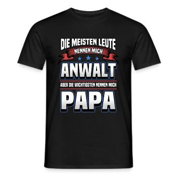 Anwalt Papa Vatertag Lustig Spruch Geschenk - Männer T-Shirt - Schwarz - Vorne - AI Model Male 178 light (178cm)