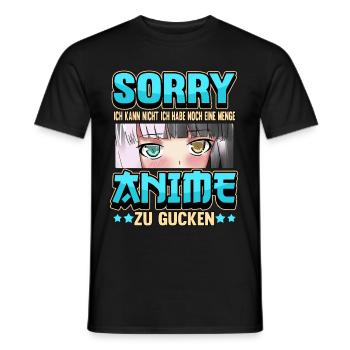 Anime Otaku Weeb Merch Figur Cosplay Manga Lustig - Männer T-Shirt - Schwarz - Vorne - AI Model Male 178 light (178cm)